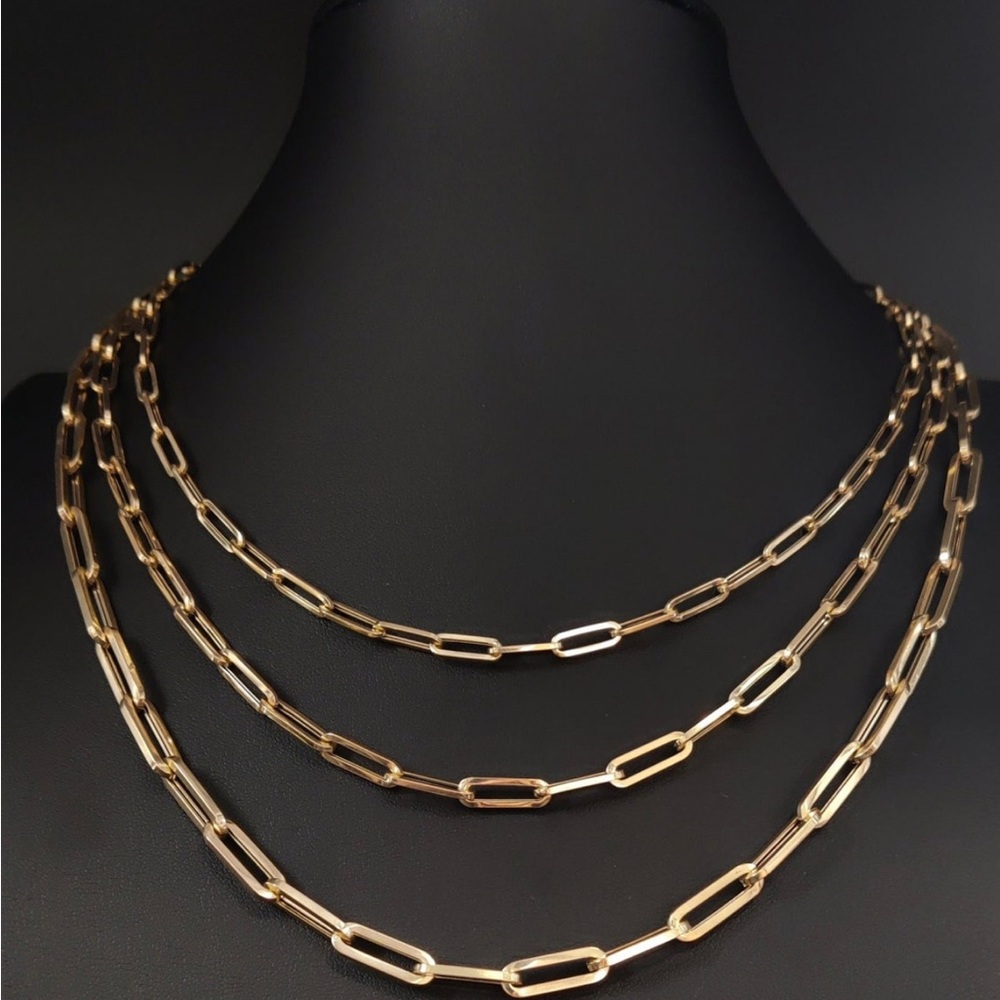 Pepper clips chain real 14k yellow Gold